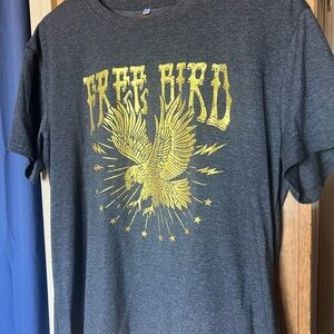 Gray and Gold 'Free Bird' Graphic T-Shirt